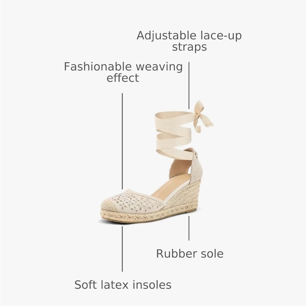 Platform Wedge Closed Toe Lace Up Sandals - Picture 9 of 11